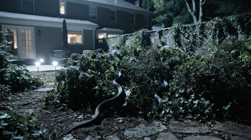 Black eyed children transforming into snakes after being confronted in the garden
