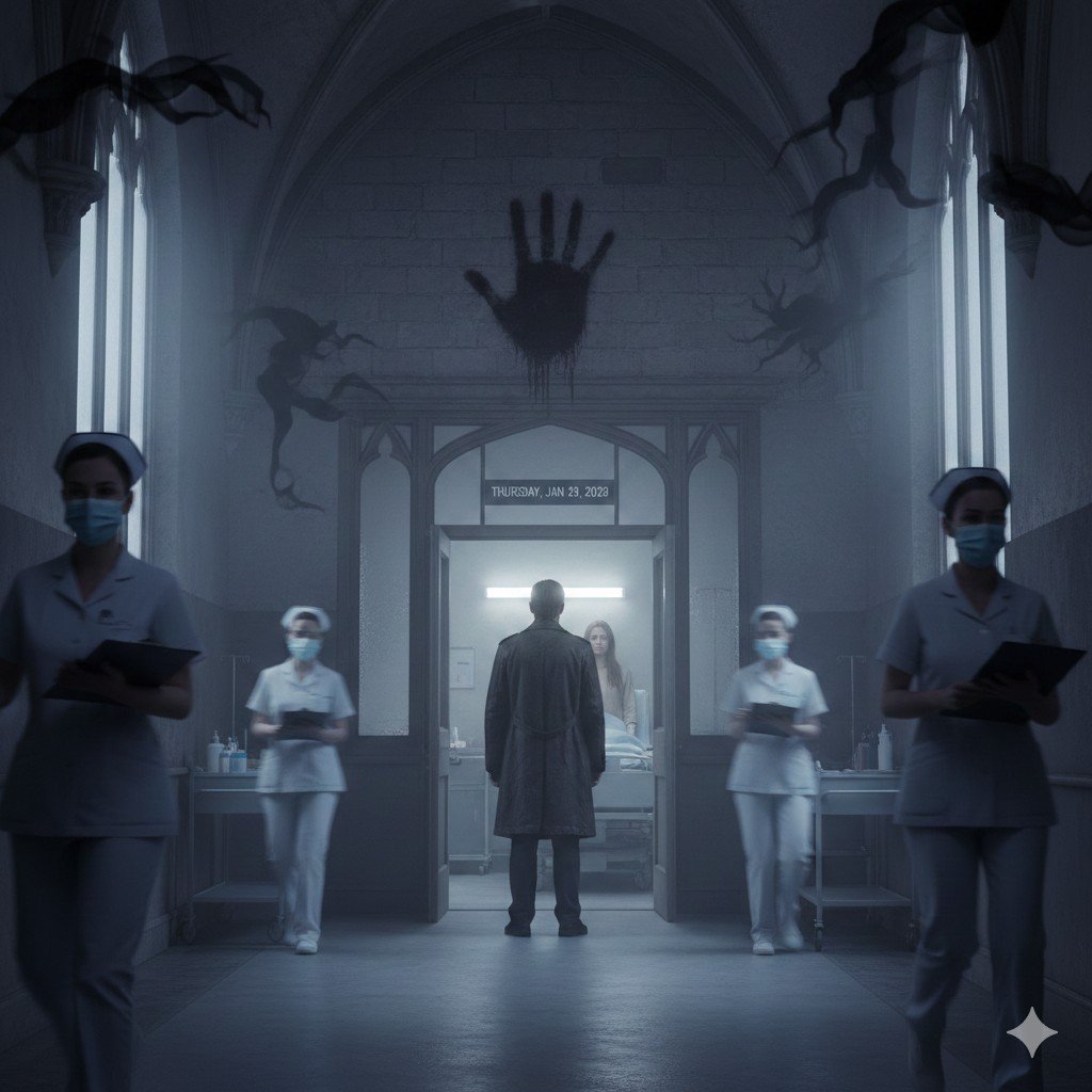 Marques physiques d'une attaque des 'Gens de l'Ombre' sur Soline, montrant des ecchymoses en forme d'empreintes de mains qui défient toute explication médicale