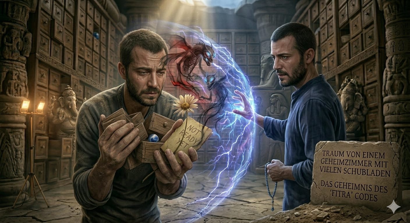 Von einer geheimen Kammer zu träumen: Ein mysteriöser Raum mit hunderten Holzschubladen und Erinnerungen.