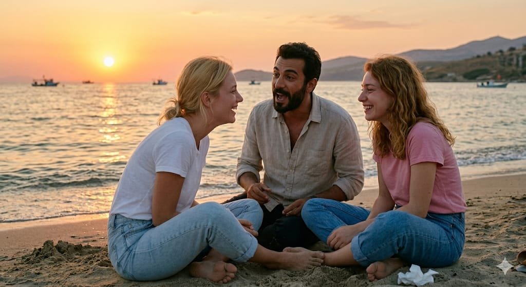 Soline, Liv und Ali lachen zusammen — nach Verrat wieder vertrauen beginnt mit echten Menschen an deiner Seite