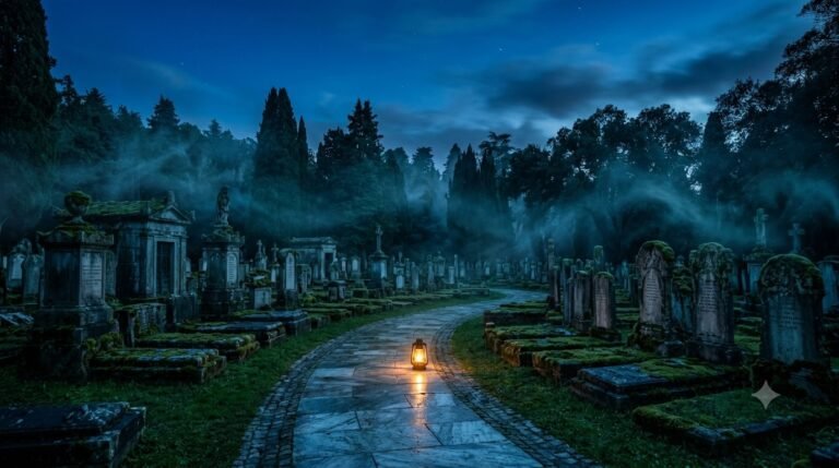 Friedhof im Traum islamische Bedeutung — spirituelles Symbol für göttliche Mahnung, Sterblichkeit und Ahnenverbindung