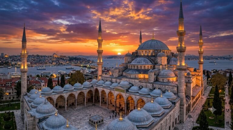 Moschee im Traum islamische Bedeutung — spirituelles Symbol für göttliches Heiligtum, heiligen Ruf und Verbindung zu Gott