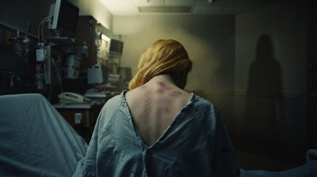 Onverklaarbare krassen en blauwe plekken op Soline's lichaam, een teken van een aanval van een schaduwwezen